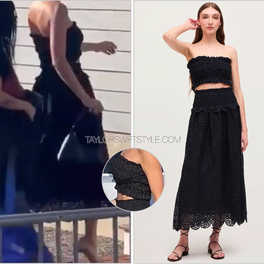 NWT Hill House Home Black Scallop Lace June Nap Top & Delphine Nap Skirt - Picture 2 of 7